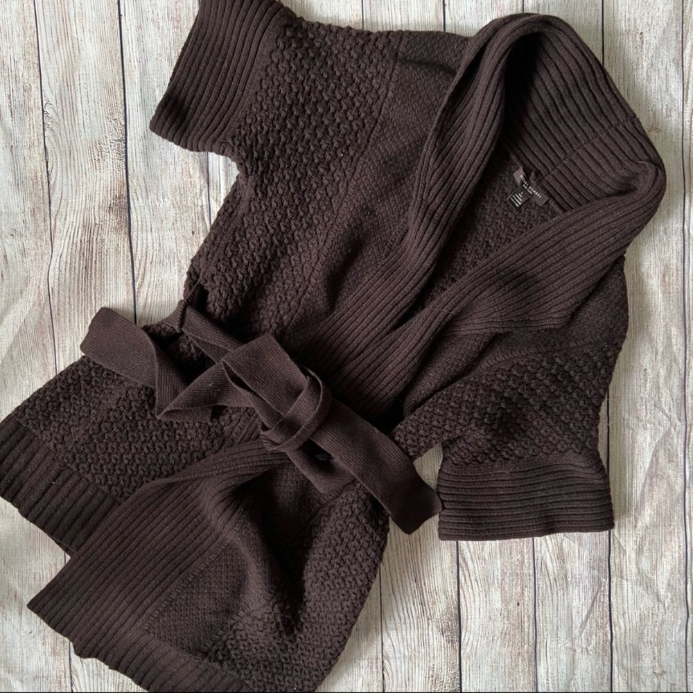 Henri Bendel Short Sleved Wrap Knit Sweater